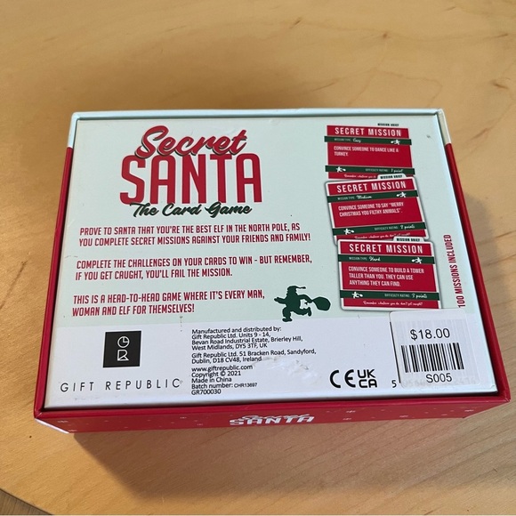 NEW Red and White Secret Santa Card Game - Picture 2 of 2